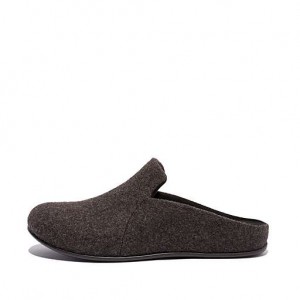 Black FitFlop CHRISSIE II E01 Haus Felt Women's Slippers | BAHWIF586