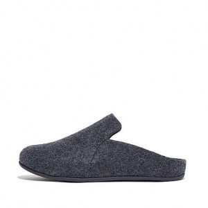 Black FitFlop CHRISSIE II E01 Haus Felt Women's Slippers | SWFNDO936