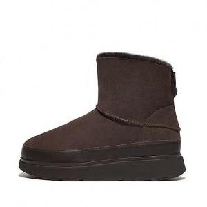 Black FitFlop GEN-FF Mini Double-Faced Shearling Women's Boots | WIDQSX087