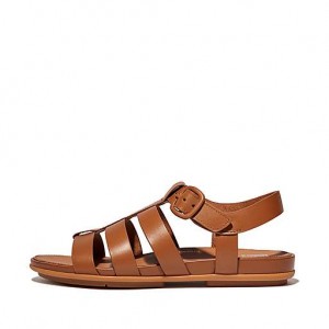 Black FitFlop GRACIE Matt-Buckle Leather Fisherman Women's Sandals | LJXIQA630