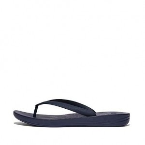 Black FitFlop IQUSHION Ergonomic Men's Flip Flops | PAOZVW069