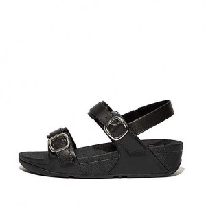 Black FitFlop LULU Adjustable Leather Women's Sandals | XGIBRV782