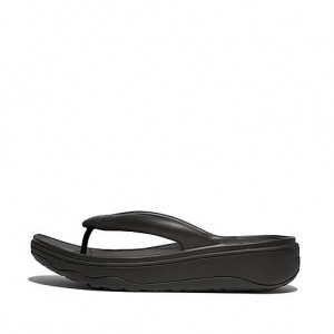 Black FitFlop RELIEFF Recovery Toe-Post Women's Sandals | XBGATS179