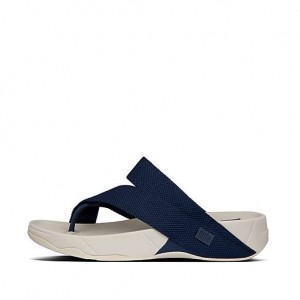 Black FitFlop SLING Weave Toe-Post Men's Sandals | FCYIGZ672