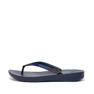 Grey FitFlop IQUSHION Ombré Sparkle Women's Flip Flops | ZADYBT916