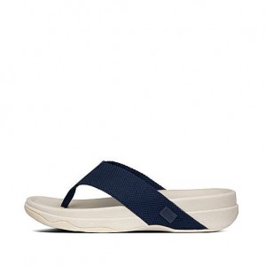 Metal / Stripes / Navy FitFlop SURFER Toe-Post Men's Sandals | NTYXIP871