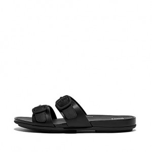 Multicolor FitFlop GRACIE Buckle Two-Bar Leather Women's Slides | FCJAMN279