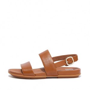 Navy FitFlop GRACIE Leather Back-Strap Women's Sandals | SEWDTZ854