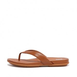 Pink FitFlop GRACIE Leather Women's Flip Flops | LIGMBU732