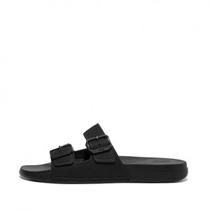 Pink FitFlop IQUSHION Two-Bar Buckle Men's Slides | NXFKDG621