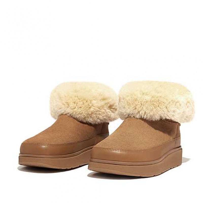 Black FitFlop GEN-FF Mini Double-Faced Shearling Women's Boots | JCFEKW790