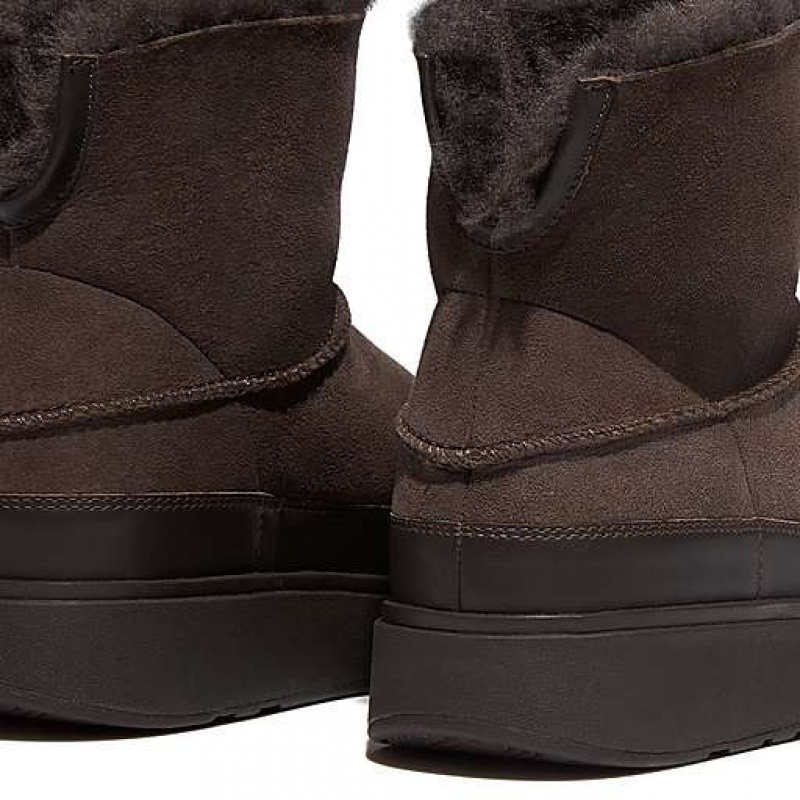 Black FitFlop GEN-FF Mini Double-Faced Shearling Women's Boots | WIDQSX087