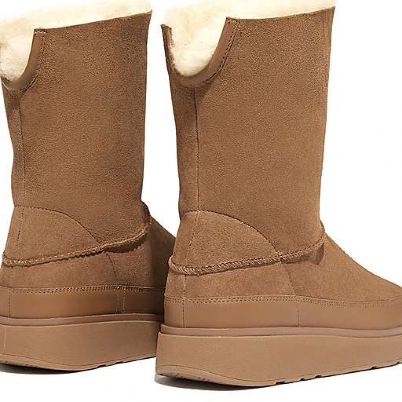 Black FitFlop GEN-FF Short Double-Faced Shearling Women's Boots | KSHDYB689