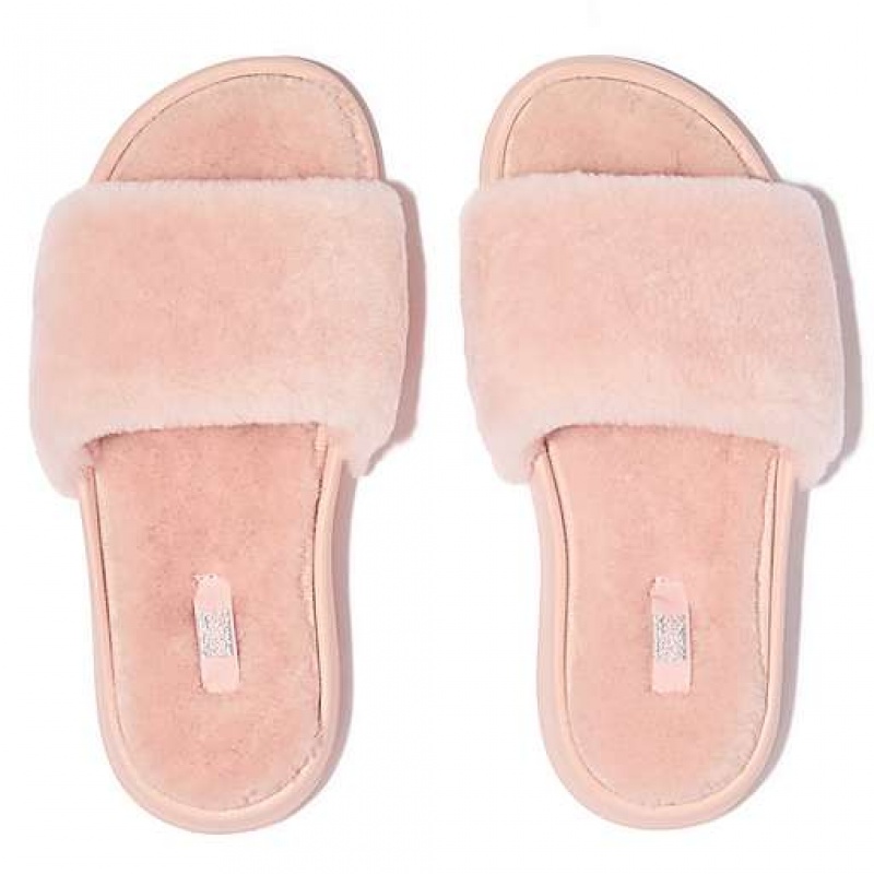 Black FitFlop IQUSHION Shearling Women's Slippers | GKVZPF513