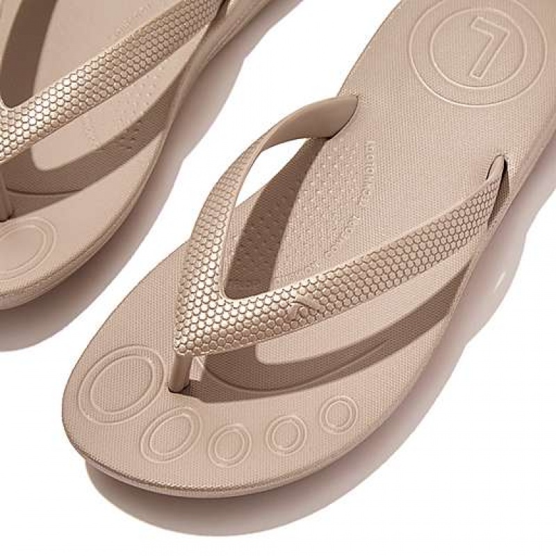 Black FitFlop IQUSHION Shimmer Ergonomic Kids' Flip Flops | ZKAOCT846