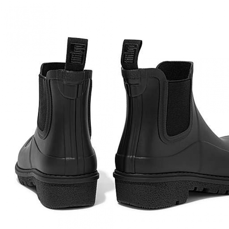 Black FitFlop WONDERWELLY Chelsea Women's Rain Boots | RBMUQO802