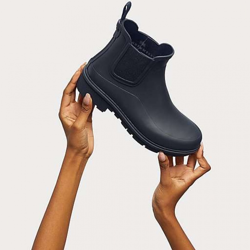 Black FitFlop WONDERWELLY Chelsea Women's Rain Boots | BVOXEU803