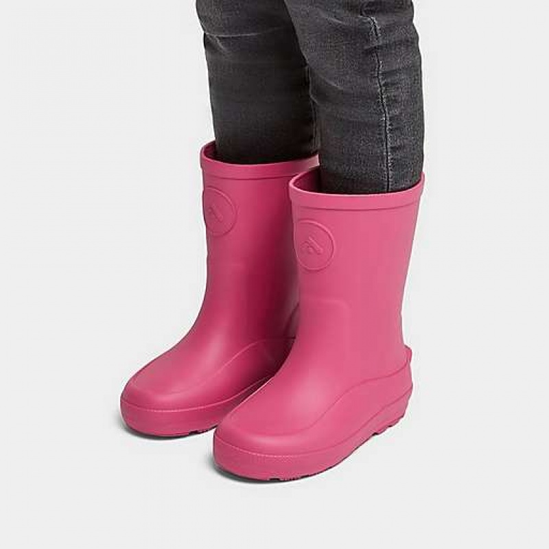 Black FitFlop WONDERWELLY Ergonomic Kids' Rain Boots | LIKZTU517