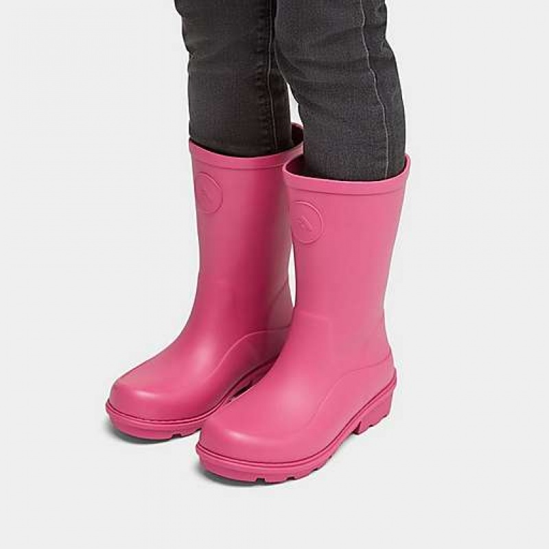 Black FitFlop WONDERWELLY Ergonomic Kids' Wellington Boots | YVQJLH103