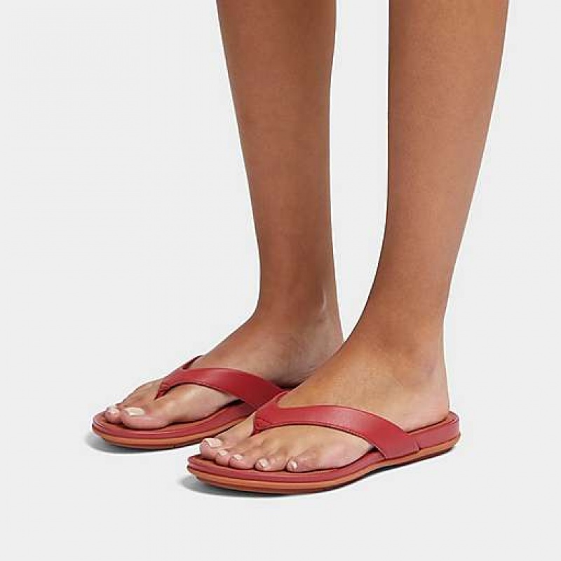 Blue FitFlop GRACIE Leather Women's Flip Flops | IVEOFA045