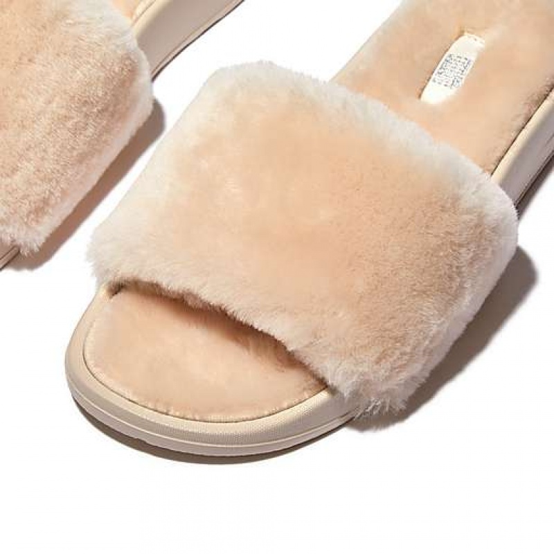 Blue FitFlop IQUSHION Shearling Women's Slippers | SEUFZC190