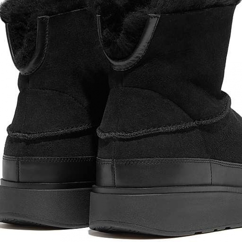 Brown FitFlop GEN-FF Mini Double-Faced Shearling Women's Boots | HNUQYR416