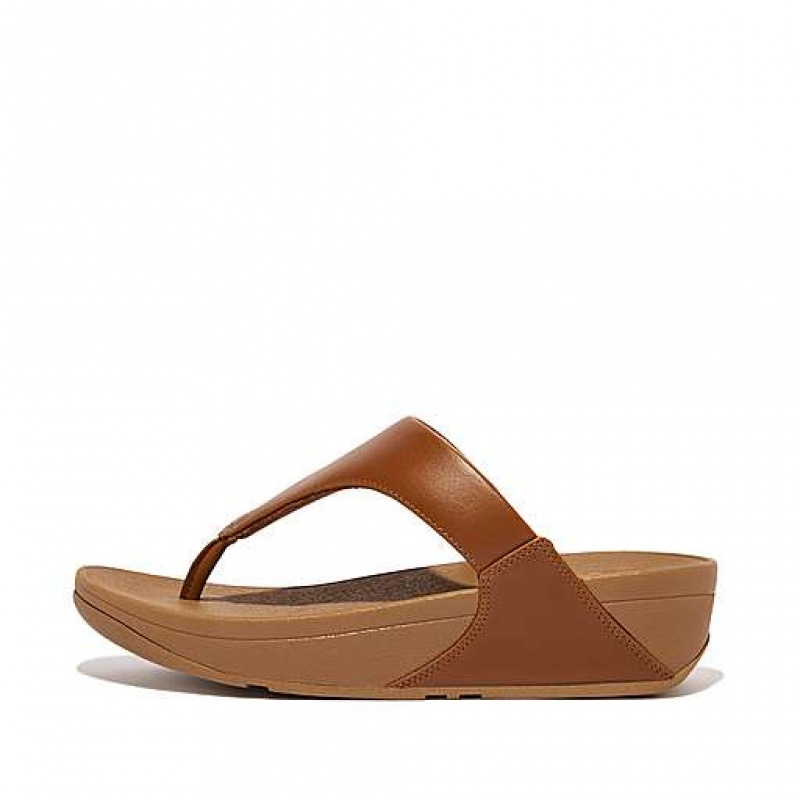 Brown FitFlop LULU Leather Toe-Post Women\'s Sandals | MSRXZO084