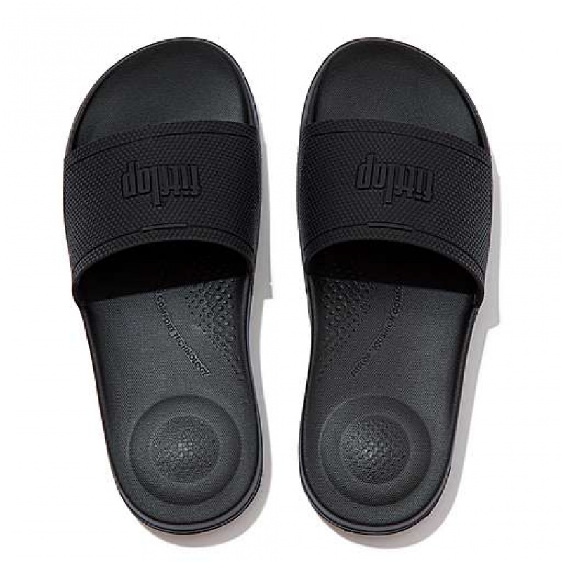 Green FitFlop IQUSHION Pool Women's Slides | ZBISNE097