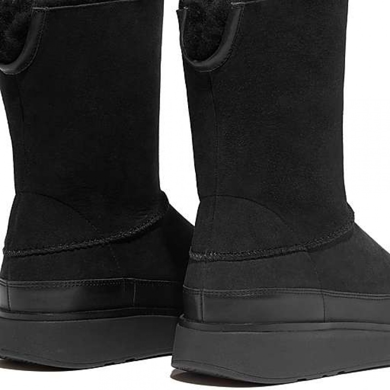 Grey FitFlop GEN-FF Short Double-Faced Shearling Women's Boots | WPQRAM310