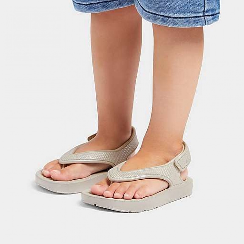 Lavender FitFlop IQUSHION Shimmer Ergonomic Back-Strap Kids' Flip Flops | KIHOTJ684