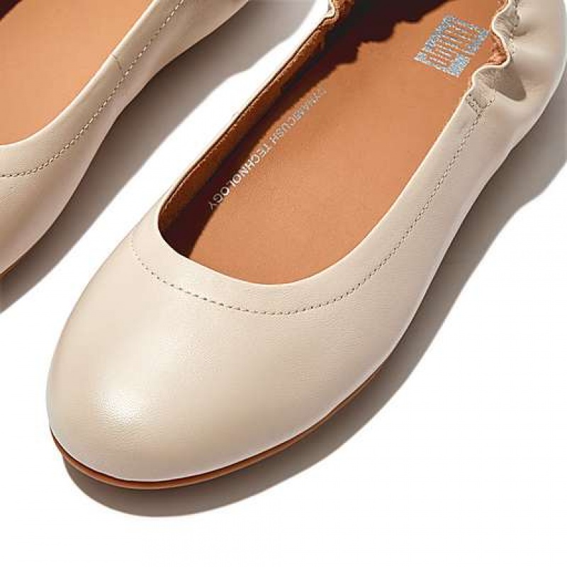 Lemon FitFlop ALLEGRO Soft Leather Ballet Flats Women's Flat Shoes | QLAIYE685