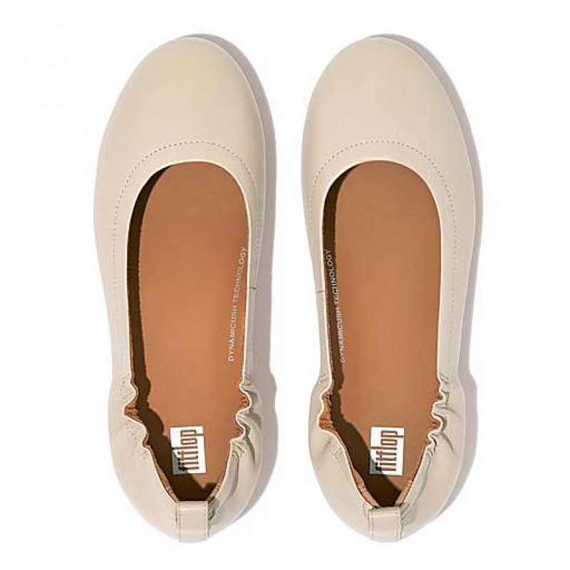 Lemon FitFlop ALLEGRO Soft Leather Ballet Flats Women's Flat Shoes | QLAIYE685