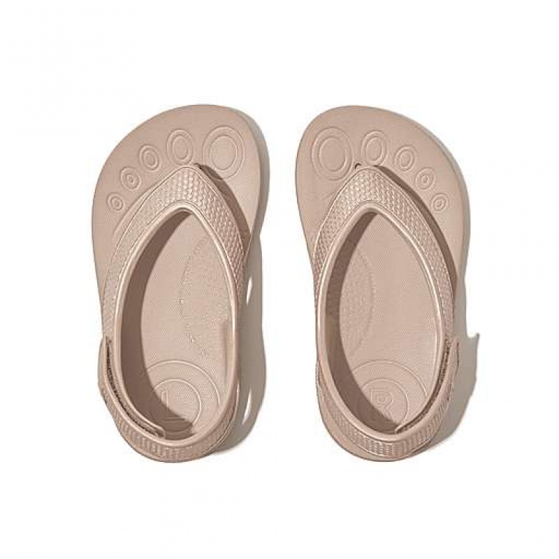 Lemon FitFlop IQUSHION Shimmer Ergonomic Back-Strap Kids' Flip Flops | DNTXIY140