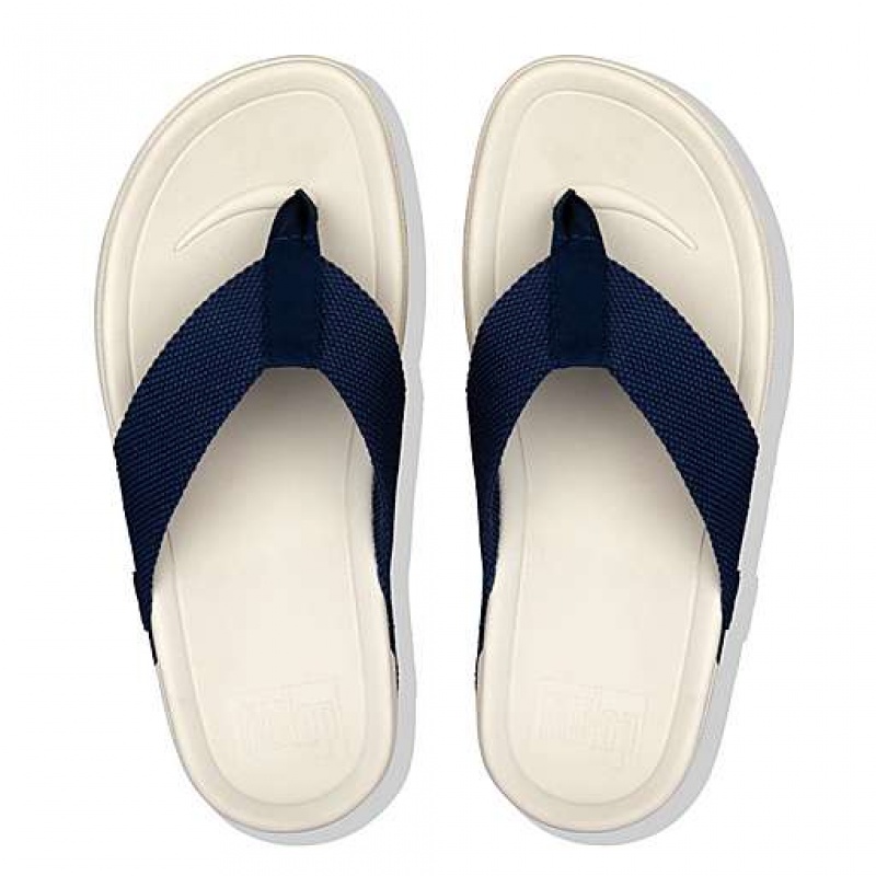 Metal / Stripes / Navy FitFlop SURFER Toe-Post Men's Sandals | NTYXIP871