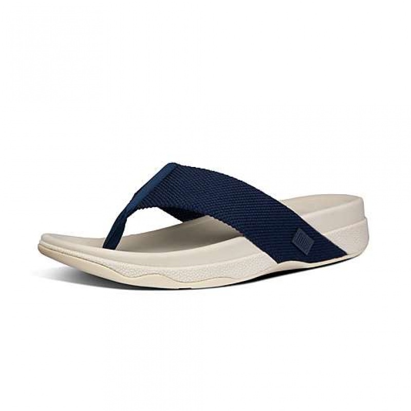 Metal / Stripes / Navy FitFlop SURFER Toe-Post Men's Sandals | NTYXIP871