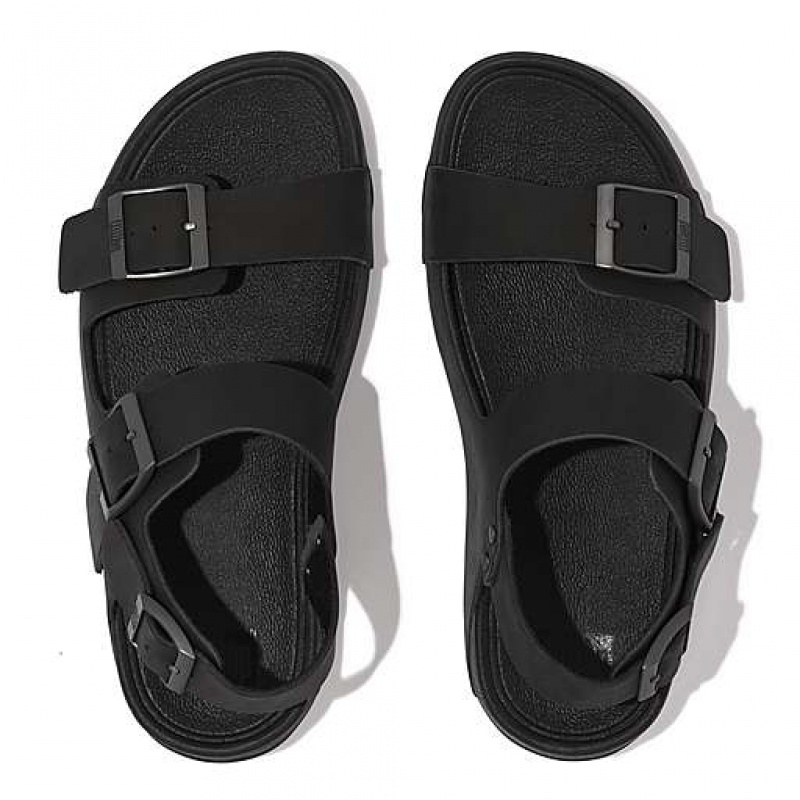 Navy FitFlop GOGH MOC Buckle Nubuck Men's Sandals | JRZFKB325