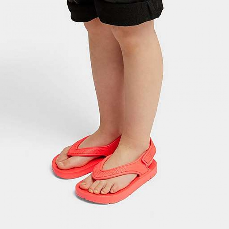 Navy FitFlop IQUSHION Ergonomic Back-Strap Kids' Flip Flops | YBLCEU158