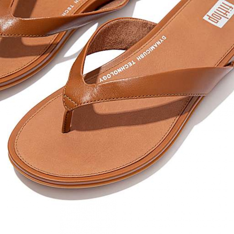 Pink FitFlop GRACIE Leather Women's Flip Flops | LIGMBU732