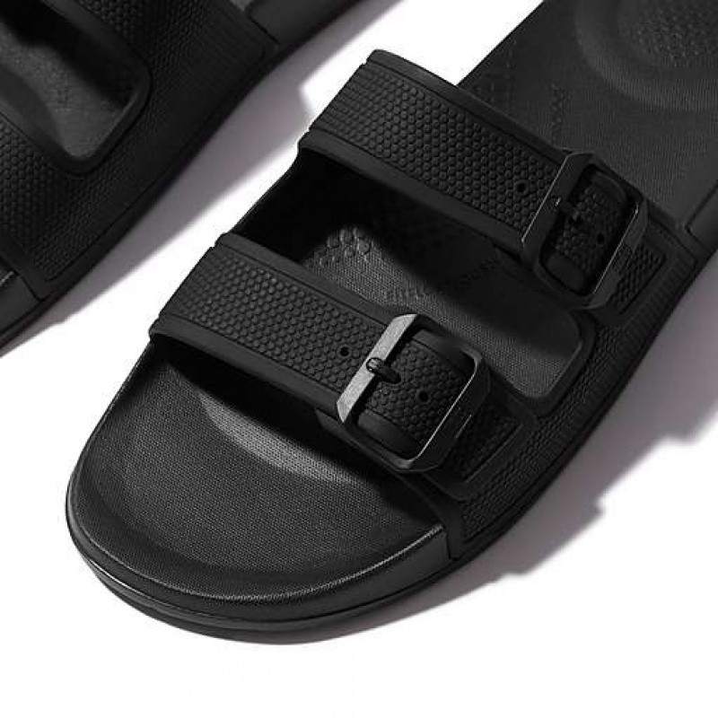 Pink FitFlop IQUSHION Two-Bar Buckle Men's Slides | NXFKDG621