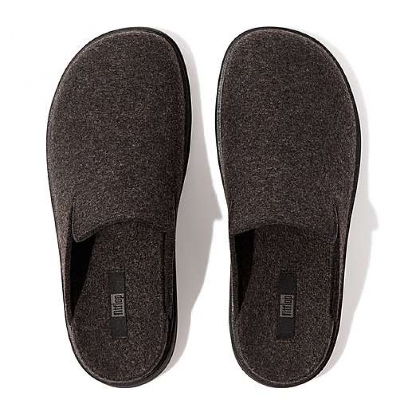 White FitFlop GEN-FF e01 Felt Men's Mules | DOUGIC504