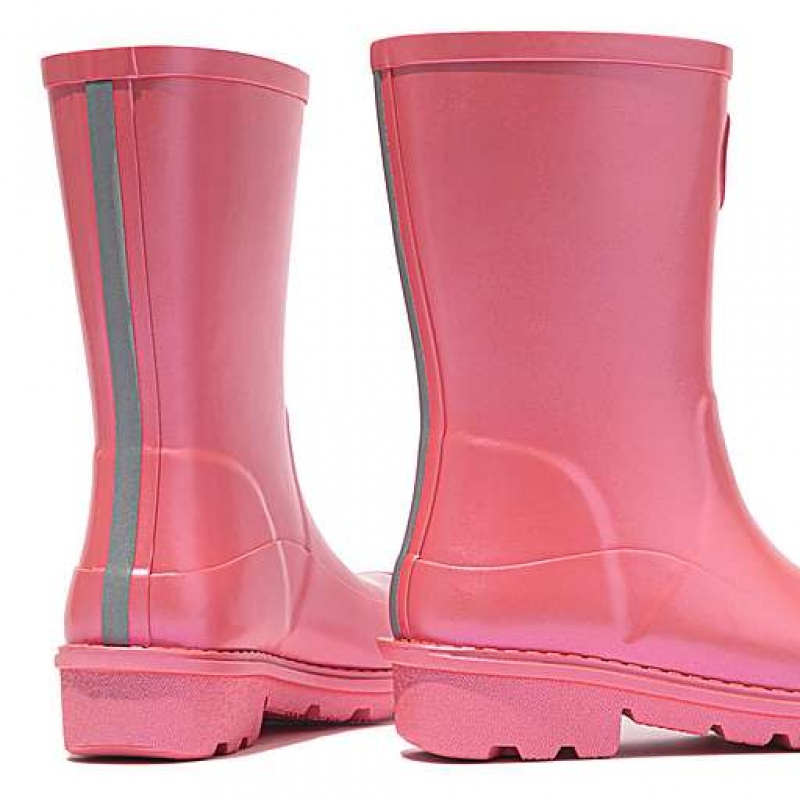 White FitFlop WONDERWELLY Pearlized Ergonomic Waterproof Kids' Wellington Boots | EMWTJA325